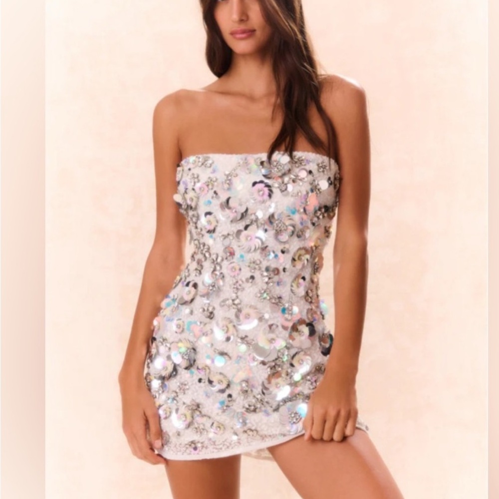 Sequin Strapless Mini Dress